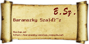 Baranszky Szaléz névjegykártya